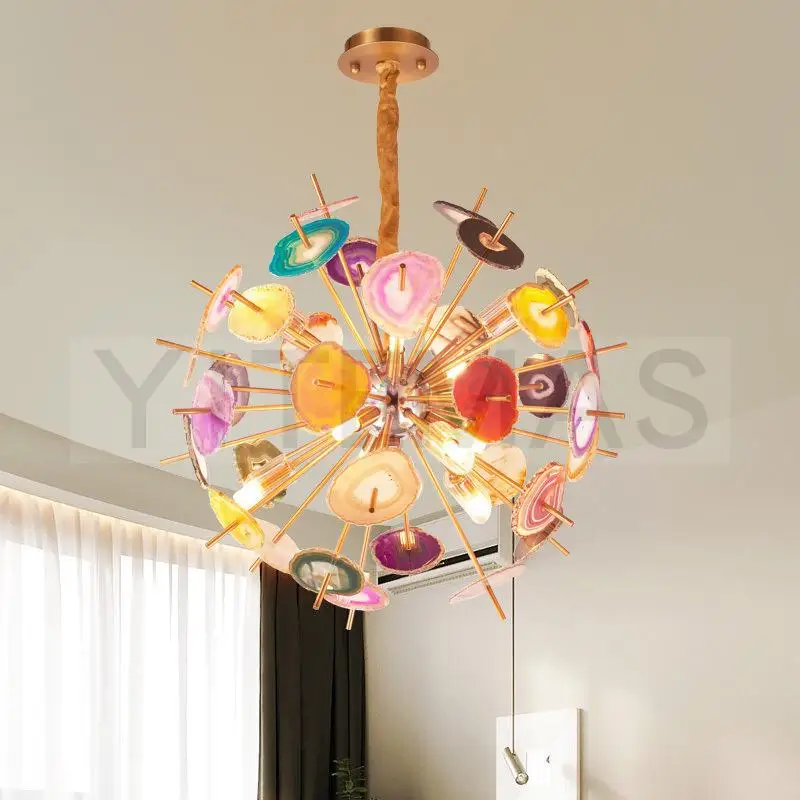 Синий розовый фиолетовый желтый зеленый коричневый разноцветный агат ломтики