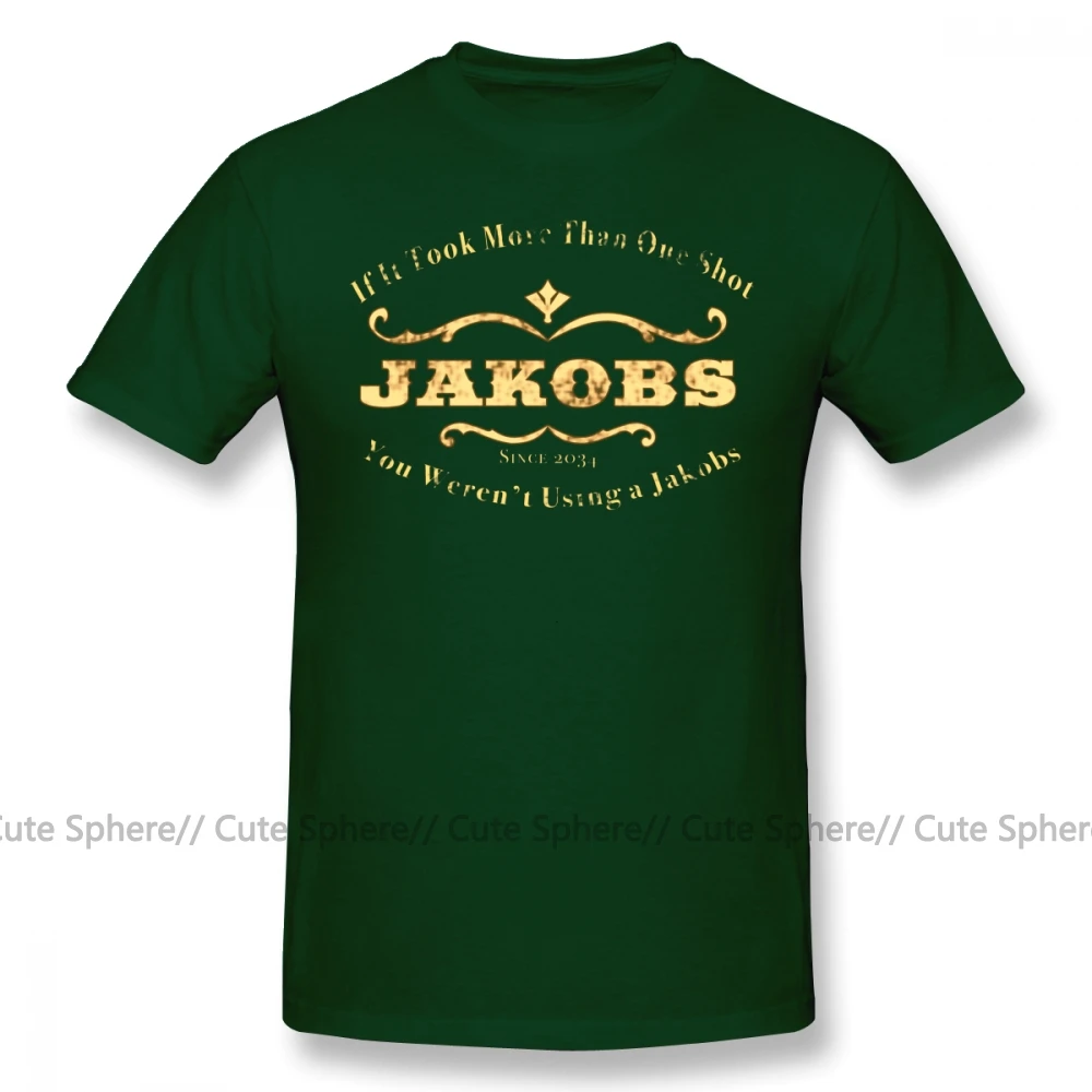 Dark Green Borderland футболка Jakobs оружие Футболка с принтом забавная Футболка короткий рукав лето 100 хлопок 4xl Мужская футболка - Цвет: Dark Green