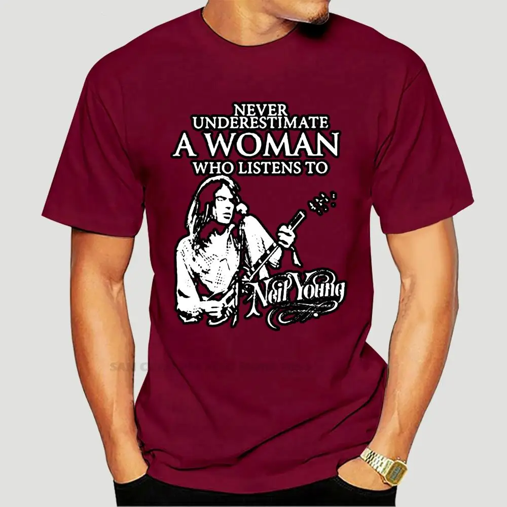 

Neil Young A Woman Who Listens To Neil Young T Shirt Black Cotton S-3XL 6841X