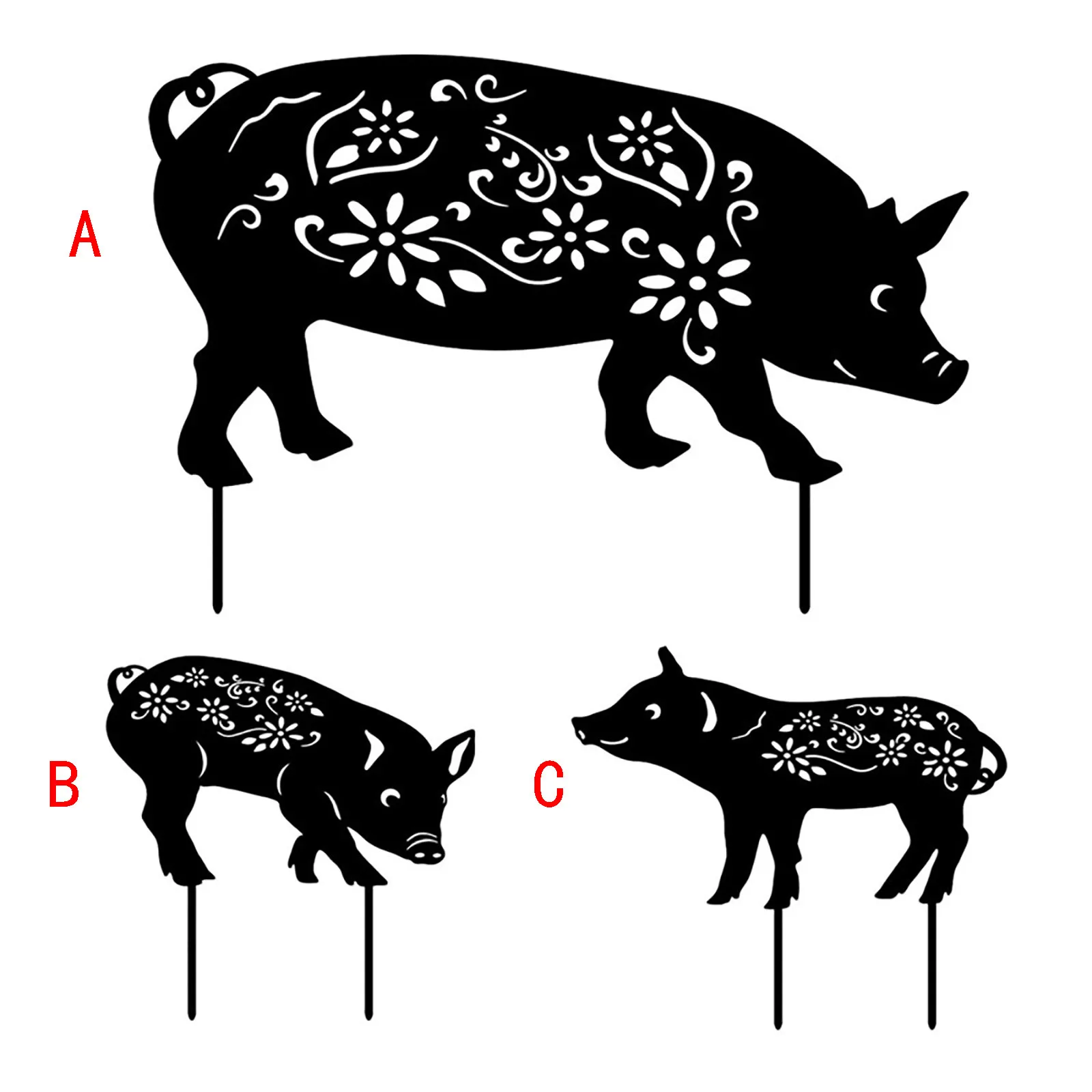 

Black Pig Yard Decor Lawn Stakes Gardening Ornaments Acrylic Black Black Chicken Art Gardening Gift Yard Decor Art Creative New