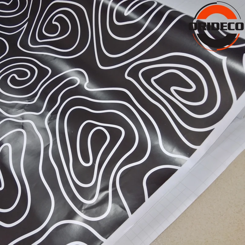 Новинка черно-белая камуфляжная виниловая пленка с кольцами на годовой стадии