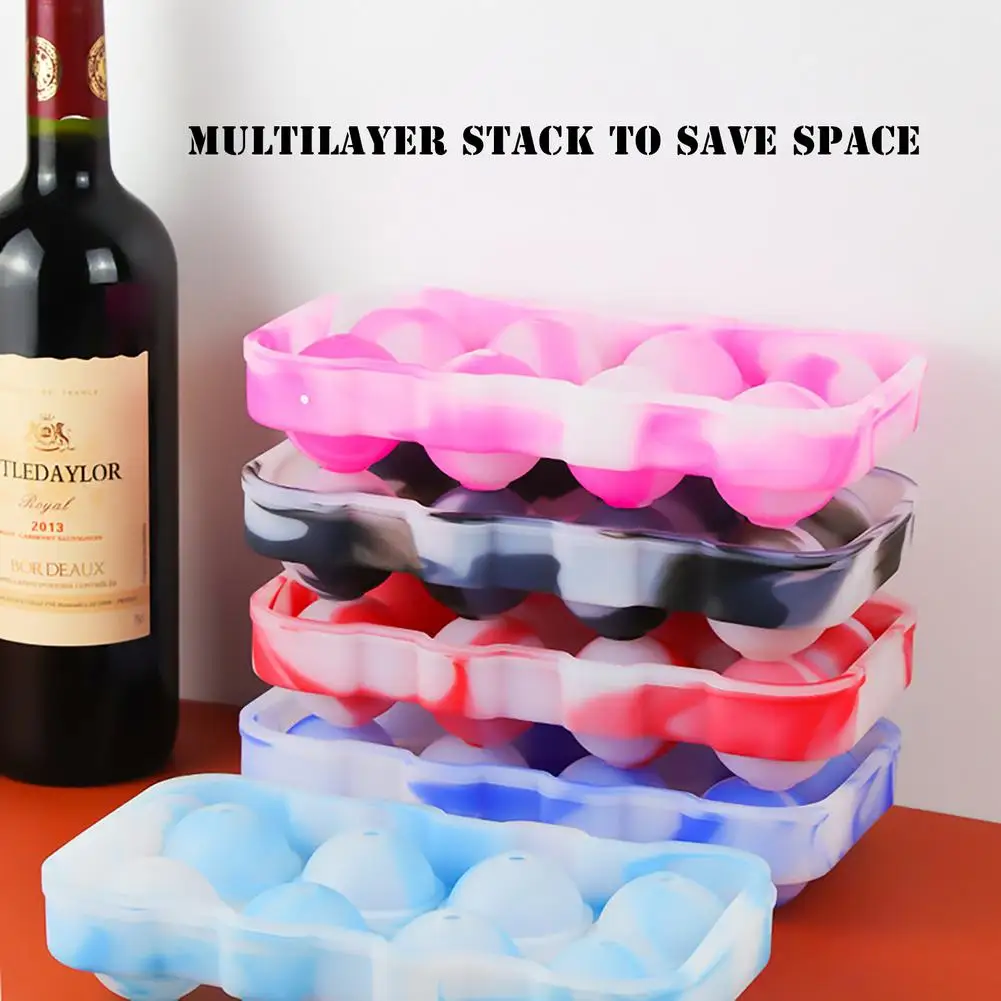 

Safe Silicone Ice Ball Mould Durable Ice Cube Tray Children's Food Supplement Round Ice Hockey With 8 Holes For Parties Bars