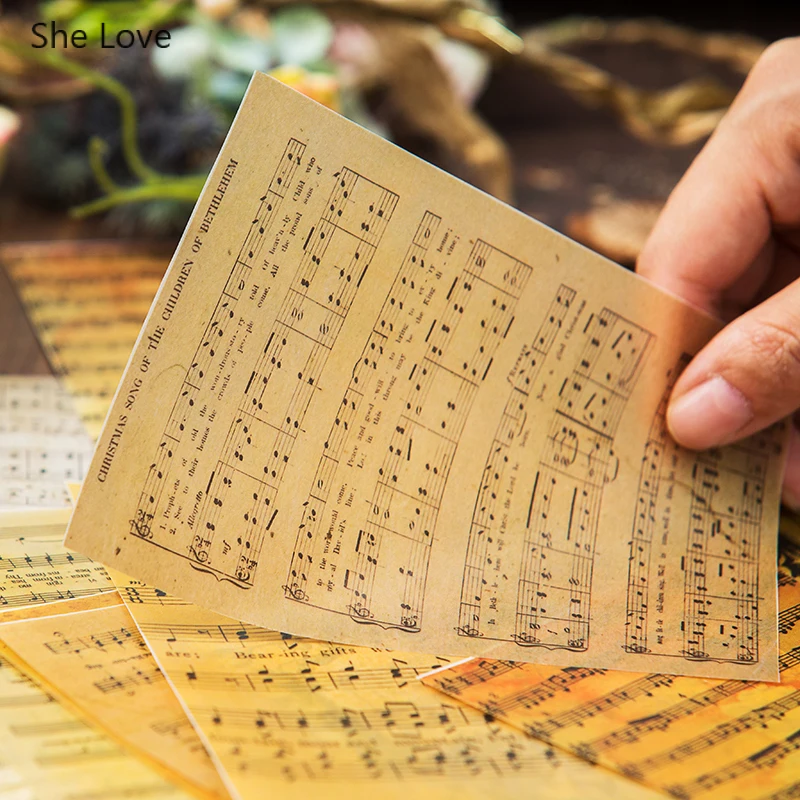 Chzimade 16Pcs/lot Retro Music Book Pages Vellum Paper For Diy Journal Planner Scrapbooking Decorative Crafts | Дом и сад