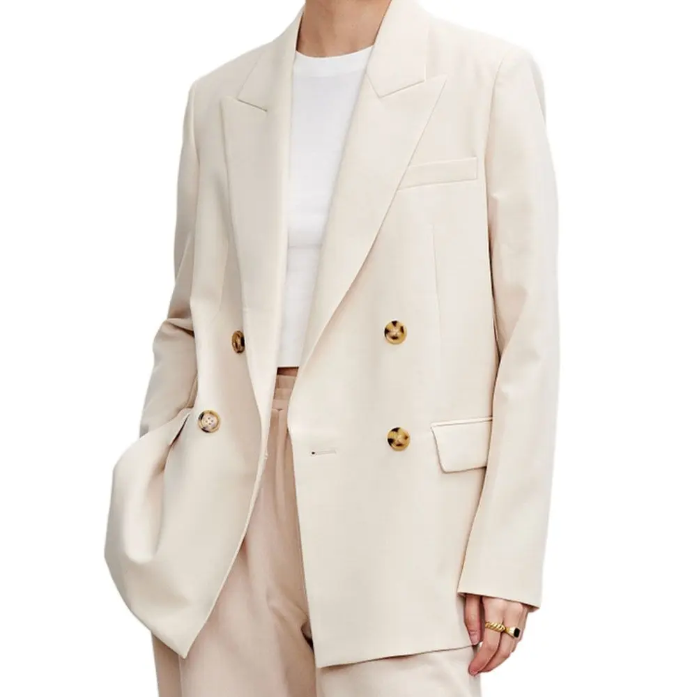 

DiYiG WOMAN2021 spring and summer new women's casual simple lapel long sleeve double-breasted suit jacket