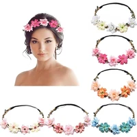6pcs women charm flower tiara wedding floral headband hair accessories brid garland princess wreath girls crown headdress party