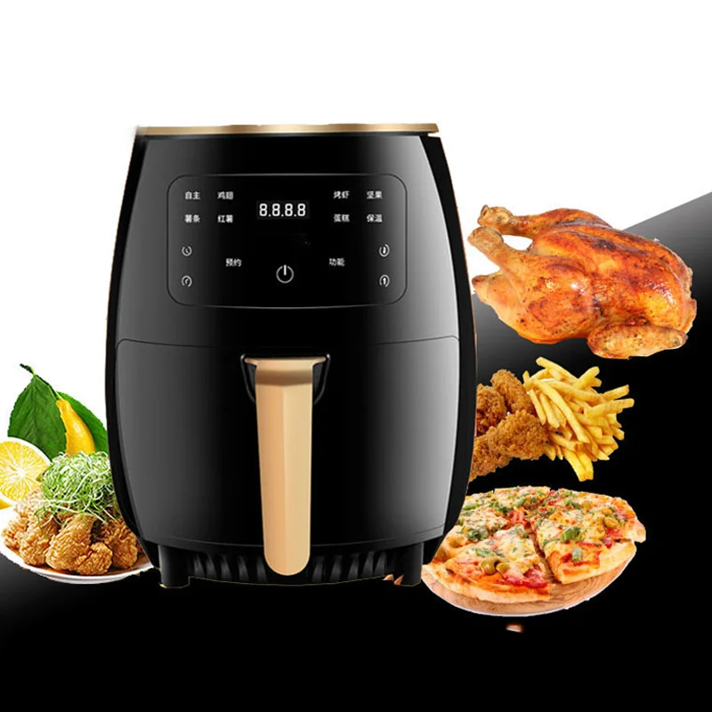 

1400W 220V Multifunction LCD Deep Smart Touch Air Fryer Oil free Health Fryer Cooker Airfryer Pizza Fryer for French fries 4.5L