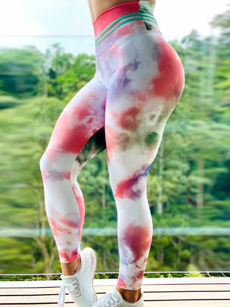 

Sports fitness satellite map printing moisture wicking yoga pants ladies sexy hip leggings S9K0679