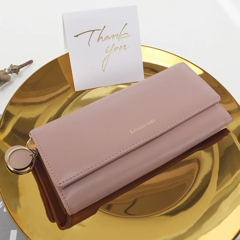 

SMOOZA New Fashion Women Wallets Long Style Multi-functional Wallet Purse Fresh PU Leather Female Clutch Card Holder