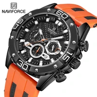 naviforce men luxury chronograph watches military waterproof quartz wristwatch male sport silicone strap clock relogio masculino