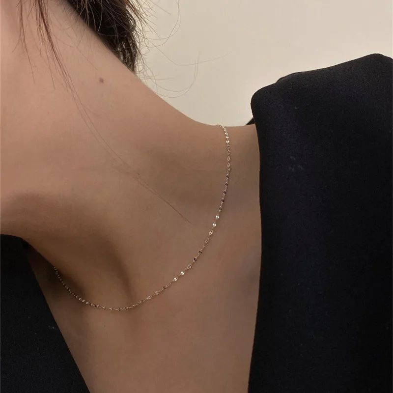 Женское металлическое ожерелье AOMU простая Корейская Геометрическая цепочка