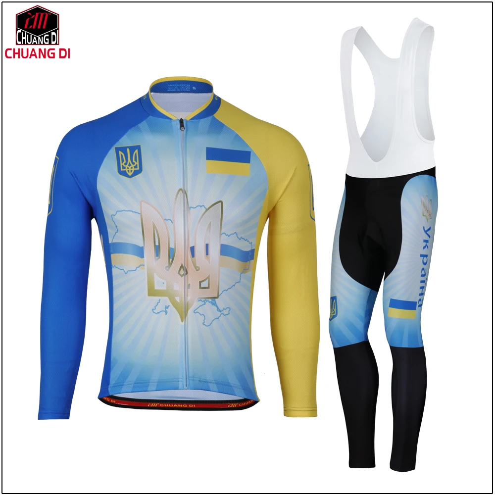 ZM национальный флаг Украины комплект для велоспорта с длинным рукавом Bicicleta