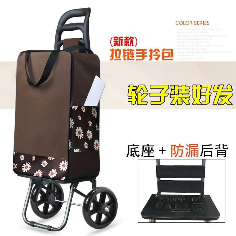 Легкие складные тележки для покупок жесткие ручные водонепроницаемая сумка 6