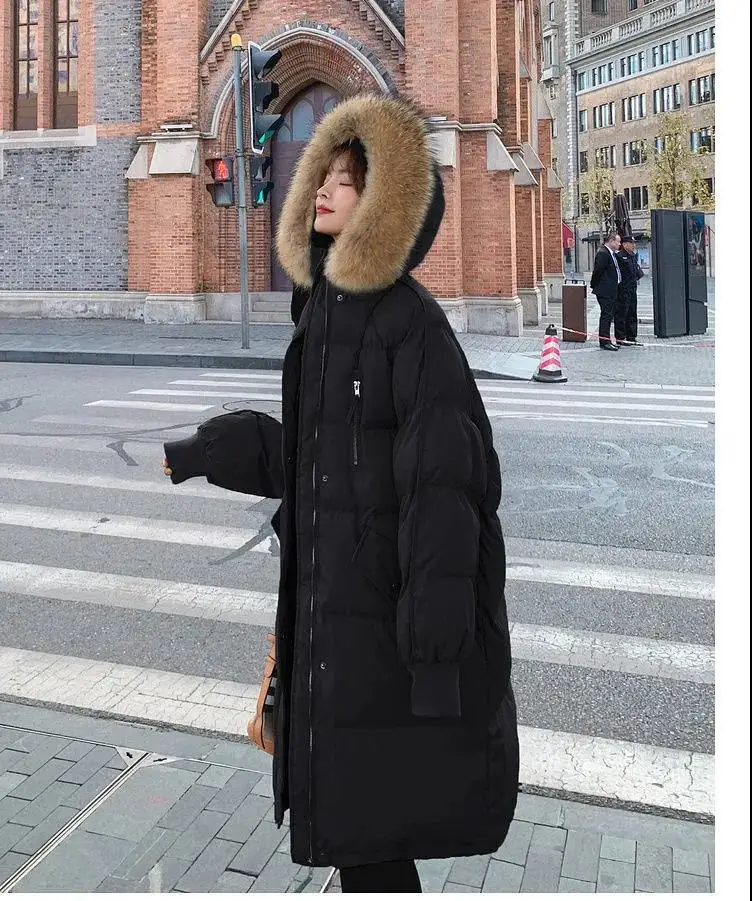 Женское зимнее пальто Leiouna однотонное длинное повседневное плотное из