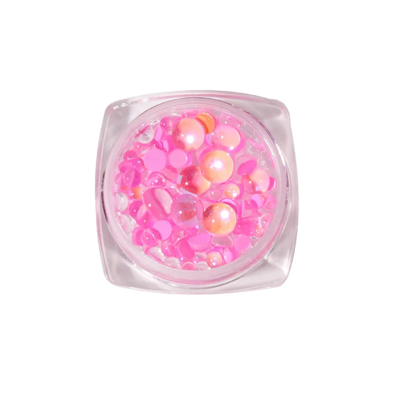 

1Box Mixed Size Mermaid Glass Crystal Semi-Circular Beads AB 3D Nail Art Rhinestones DIY Flatback Acrylic Stones Decorations