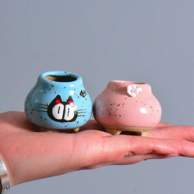 Креативный мультяшный керамический цветочный горшок для суккулентов Мини с
