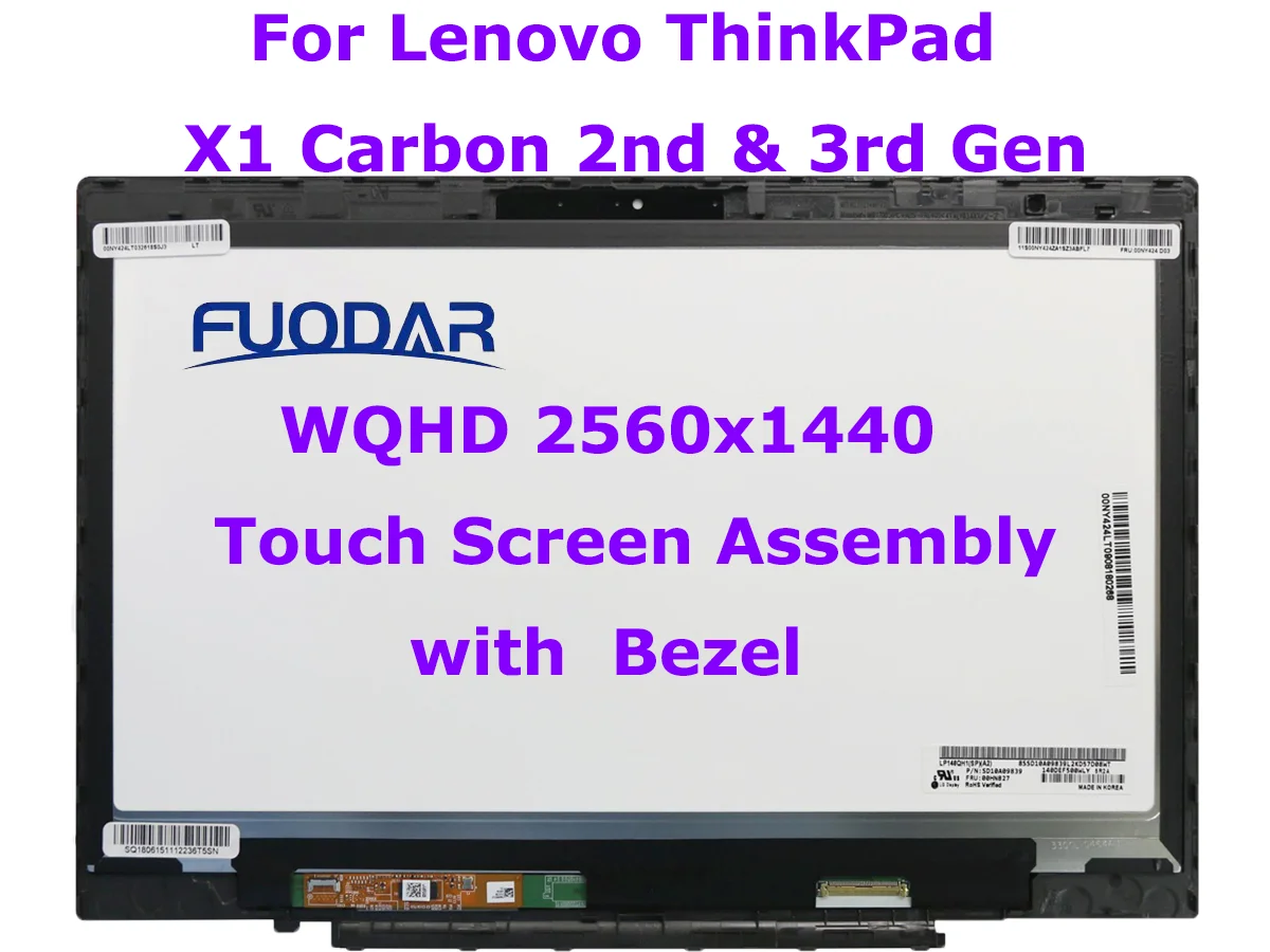 Дигитайзер сенсорного ЖК-экрана 14 0 дюйма в сборе для Lenovo ThinkPad X1 Carbon 2nd Gen 3rd 20A7 20A8 20BS