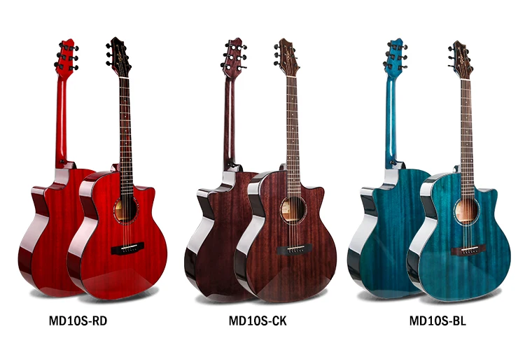 Гитара акустическая электрическая из твердого красного дерева стальная струна 40