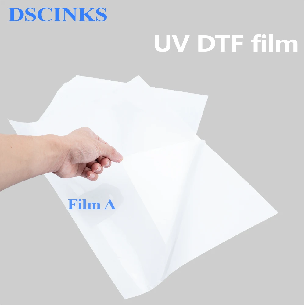 УФ-пленка DTF 30 шт. A4 (пленка A + пленка B:31 см x 25 м) переносная UV наклейка на