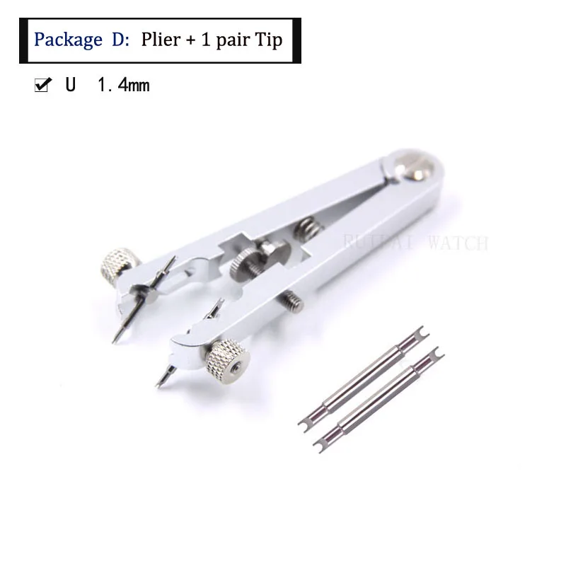 Set D Plier U 1.4mm Часовые щипцы для браслета, стандарт 6825, пружинный инструмент для снятия ремешков, инструмент для ремонта Rlx/OMG/IWC, все часы - Цвет: Set D Plier U 1.4mm