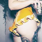 Женские шорты с высокой талией, Элегантные мини-шорты с оборками, на шнуровке, бархатные, с эластичным поясом, Осень-зима 2018