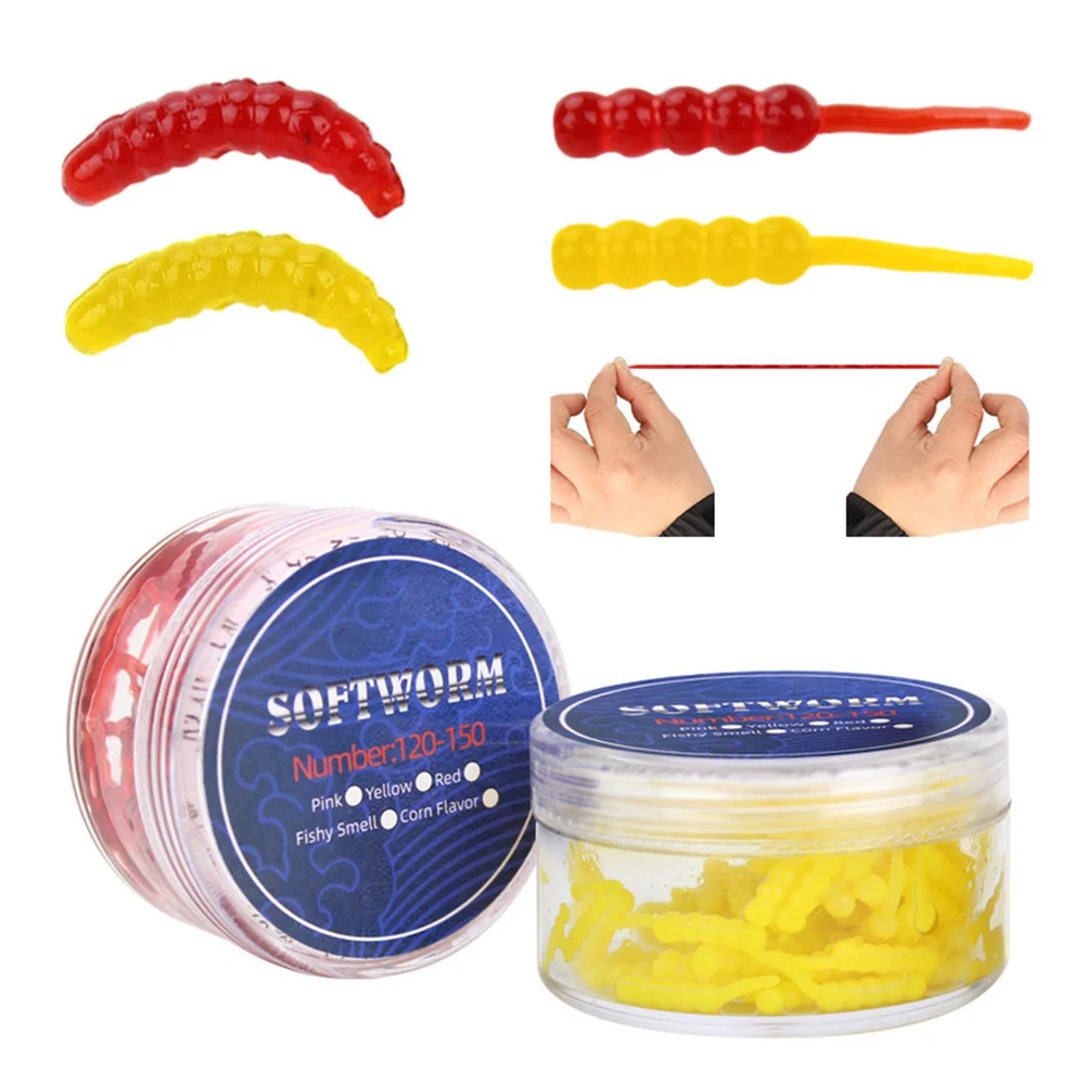 Рыболовная приманка желтая красная искусственная резиновая в виде дождевого