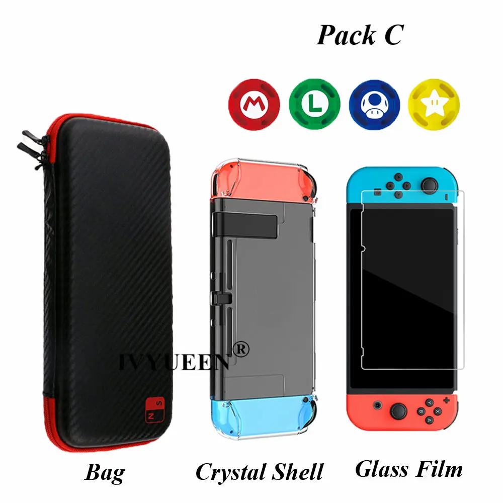 IVYUEEN чехол из углеродного волокна для kingd Switch NS сумка для хранения водонепроницаемая с силиконовой кожей для Joy Con крышка контроллера ручки