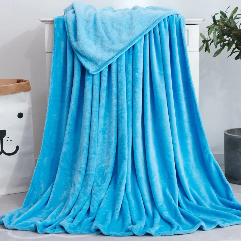 

20 Colors Soft Winter Coral Fleece Blanket Warm Sheet Bedspread Solid Sofa Cover Light Flannel Throw Blankets 6 Sizes