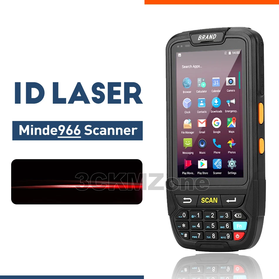 1D Minde966 Scanner КПК Android 7,0 мобильный 1D 2D QR сканер штрих-кода ручной pos-терминал поддержка gps GPRS Wifi Bluetooth 4G для ПК камеры PDA - Цвет: 1D Minde966 Scanner