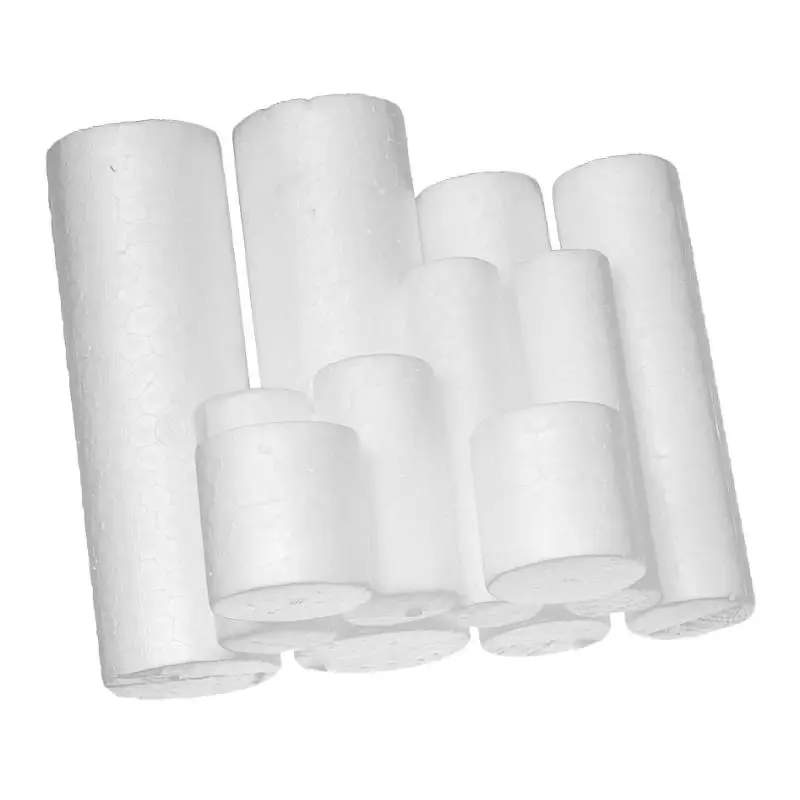 

10pcs DIY Cylinder Shape Styrofoam Foam Material for Kids DIY Craft 5 Sizes