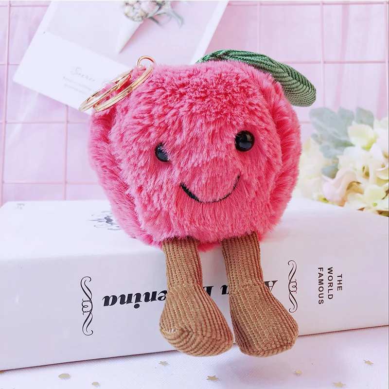 

Cute ugly doll plush pendant cartoon Fruits Watermelon Pineapple Mushroom Apple Pendant Plush Piece Bag Keychain Dolls Gift