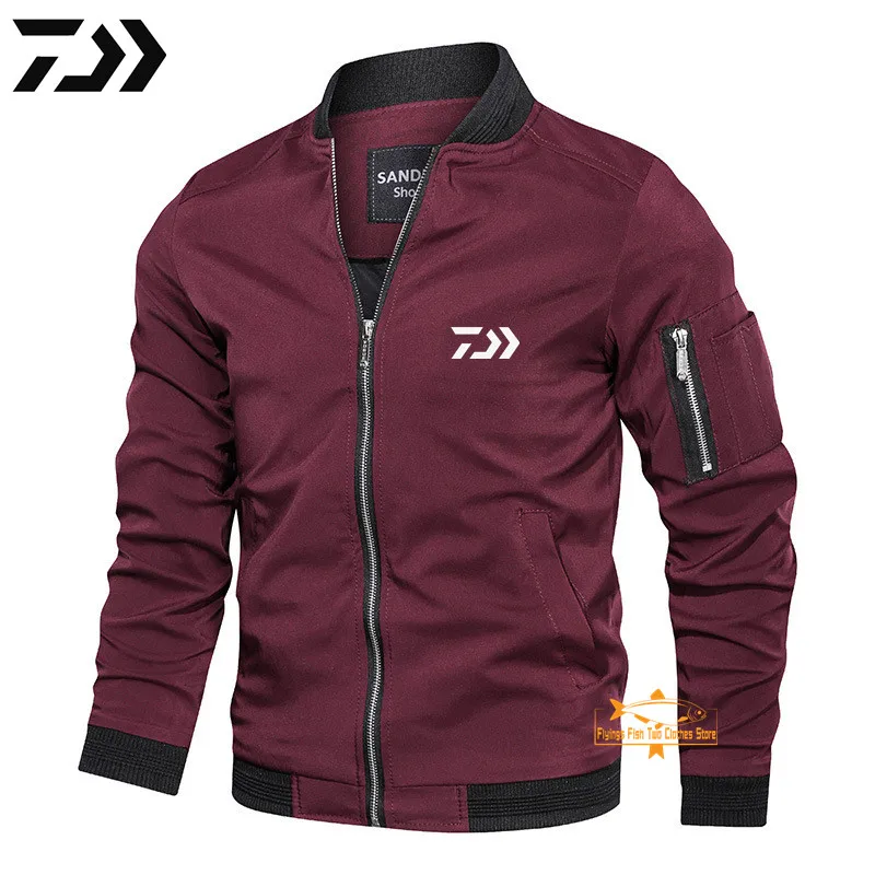 

2021 Daiwa Men's Fishing Jacket Turn-down Collar Waterproof Windproof Daiwa Casul Fishing Shirt Breathable Sport Fishing Clothes