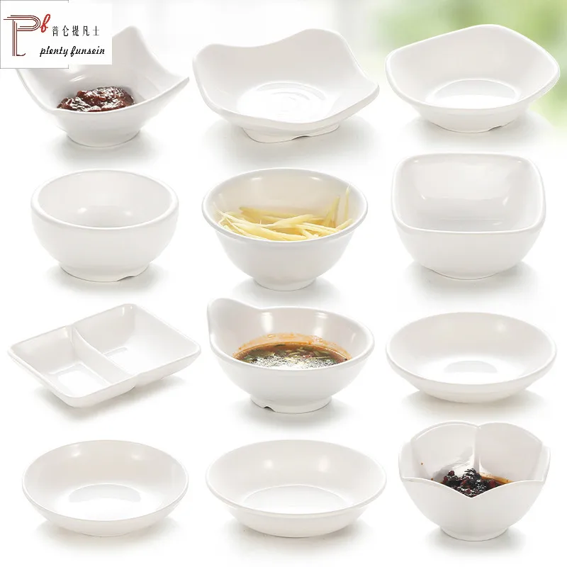 Новая белая пластиковая меламиновая тарелка для соуса маленькие орехи суши