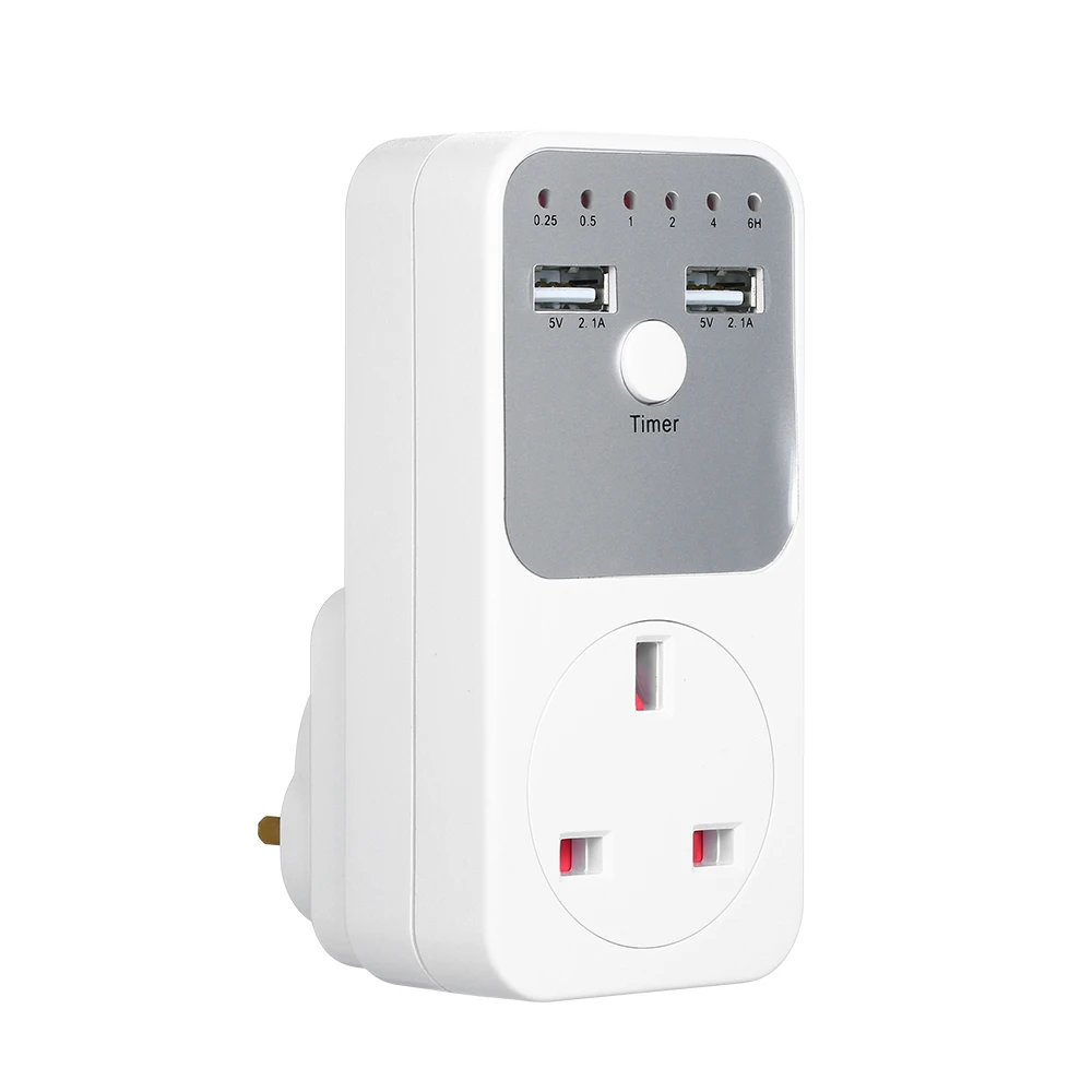 Розетка с таймером обратного отсчета 2 USB-портами 5 В штепсельная розетка таймер
