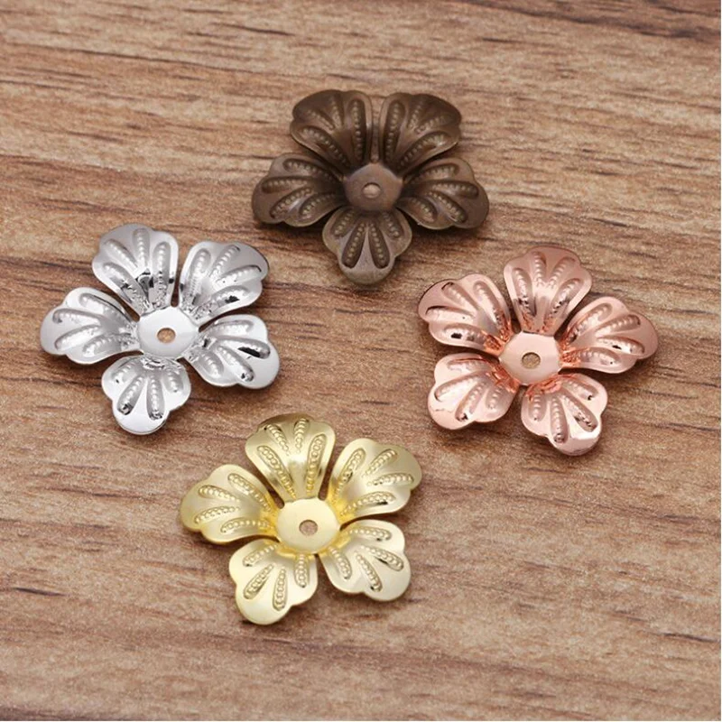 

100 Pieces/lot 7 Colors 21mm Brass Filigree Flower Slice Charms Jewelry Base Settings Finding