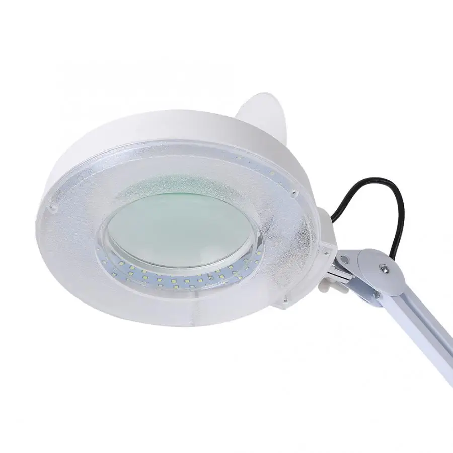 Лампа для ногтей 8X с подсветкой, настольный увеличительный светодиодный светильник с зажимом, поворотная лампа для чтения, Медицинская Лампа для красоты, ЕС 220 В, лампы для ногтей