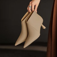 natural leather autumnwinter pointy toe heel fashionable european womens shoes womens ankle boots sexy high heel boots