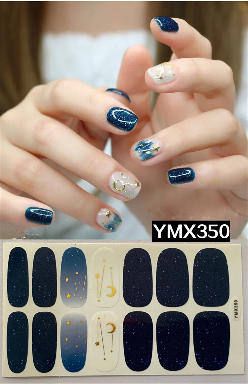 14 шт./компл. 2019 новая наклейка для ногтей полная s водостойкая разноцветная пленка