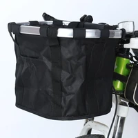 bicycle detachable folding front basket floralletters pattern shopping bag bike basket pet carrier handlebar basket cycling bag