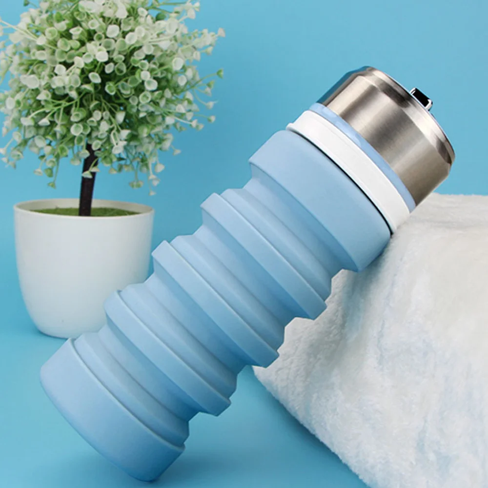 Бутылка для воды складной силикона без добавления бисфенола А Спорт на открытом