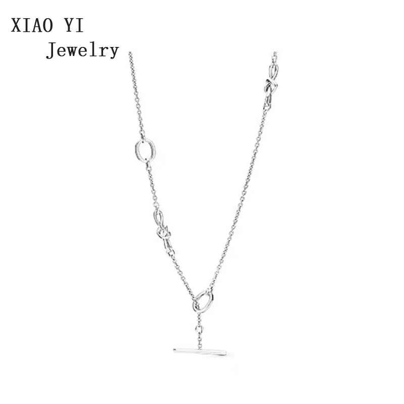 XIAOYI стерлингового серебра 925 1:1 сердце Смешанное Серебряное колье 398080 можно регулировать элегантный благородный персональный подарок для девочки