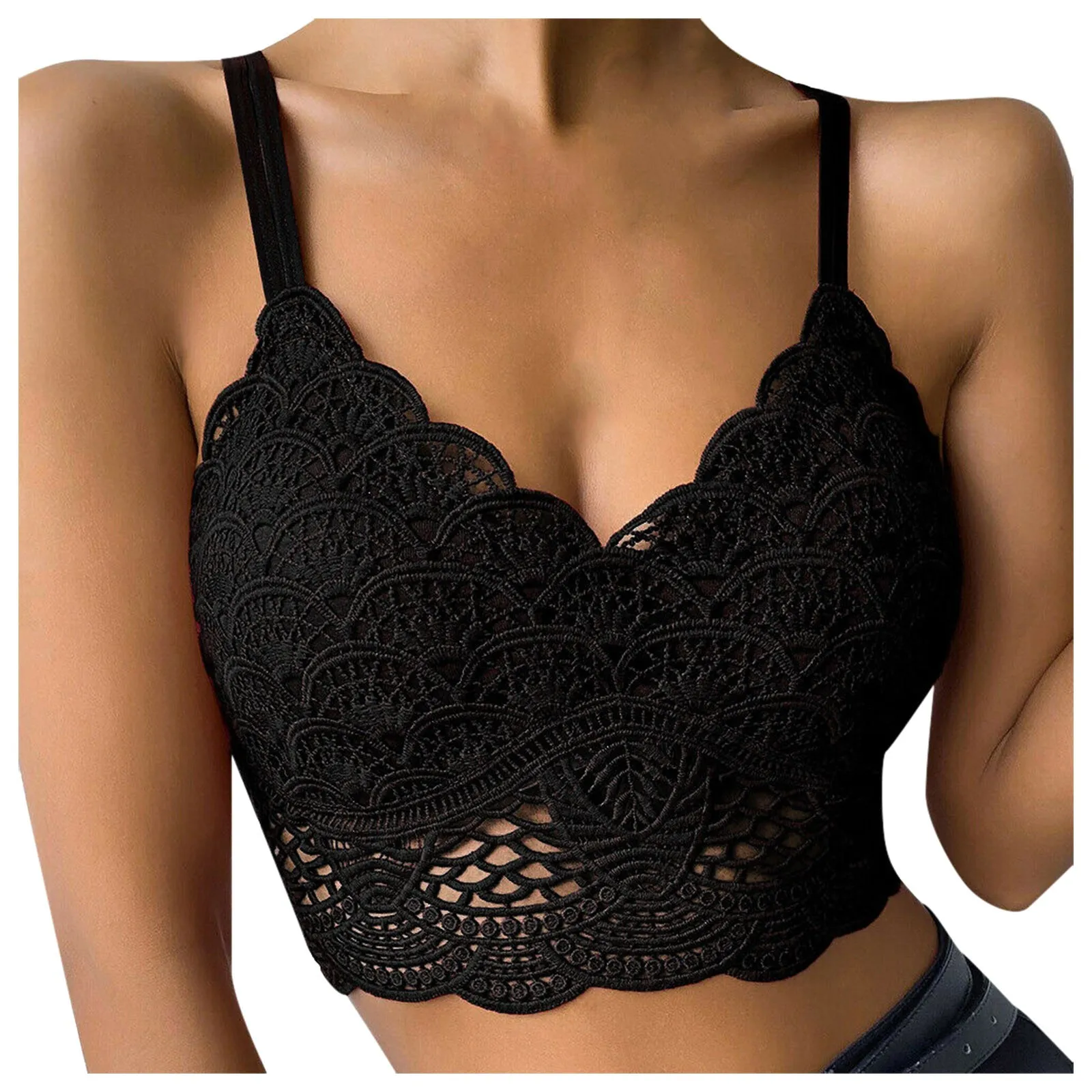 

Women's Underwear Chest Pad Bra Sexy Lingerie V-neck Bra Erotic Costumes Transparent Lace Sensual Lingerie Woman Sexy Underwear