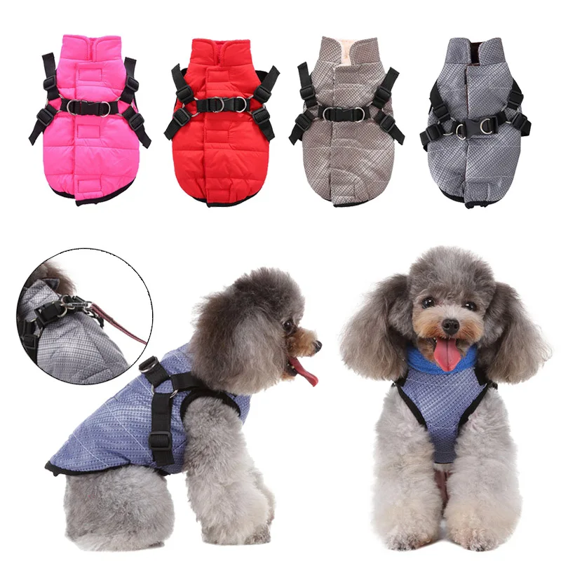 

Pet Warm Winter Jacket Dog Clothes Dogs Windbreaker Harness Vest Puppy Vest Pet Dog Down Coat Yorkies Chihuahua Clothing Outfit