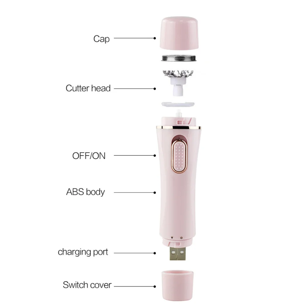 

4-in-1 USB Charging Hair Cutter Multi-function Hair Remover Electric Hair Shaver (Without Lubricating Oil)