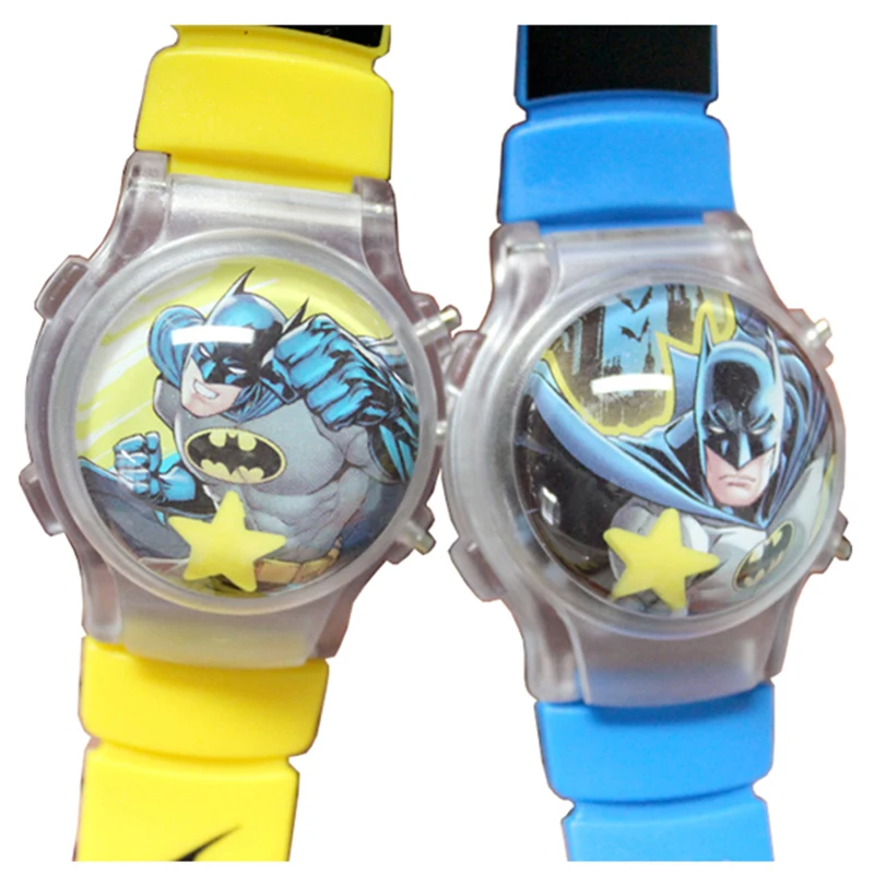 Часы с супергероями из мультфильмов светодиодные светящиеся Детские часы