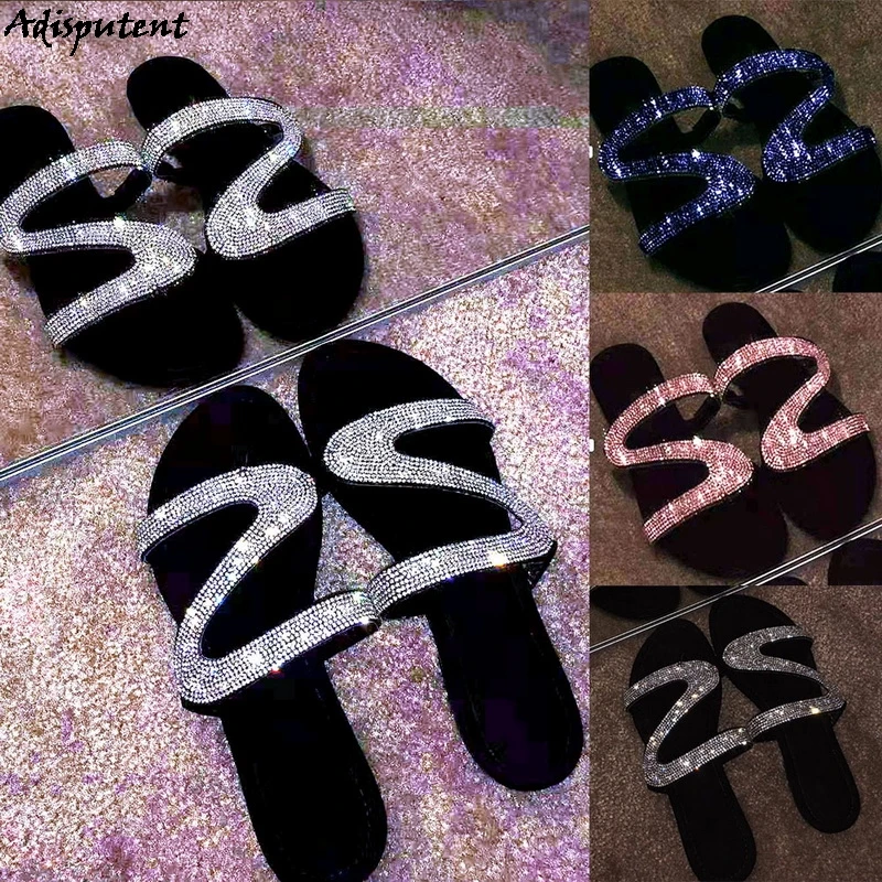 Женские модные тапочки на плоской подошве Новинка 2020 года удобные шлепанцы