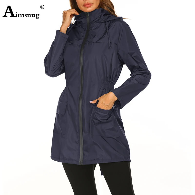 Женская ветровка с капюшоном тонкая Водонепроницаемая приталенная куртка в