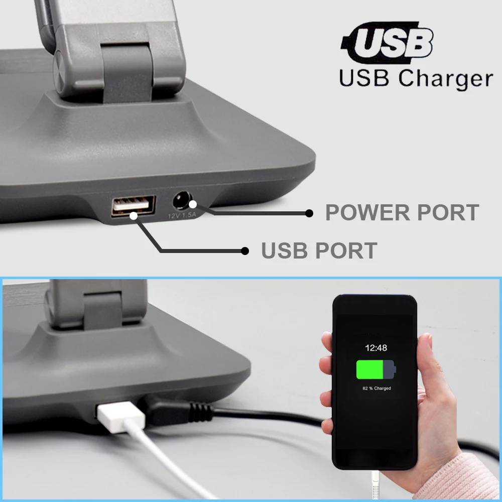 

Artpad New Arrival USB Charge Business Desk Lamp 3 Mode Color Brightness Dimmable 8W Led Desk lamp for Reading with LCD Time