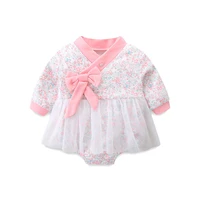 baby clothes newborn girl jumpsuit princess baby girls clothes cotton long sleeve floral baby girls sunsuit onesie