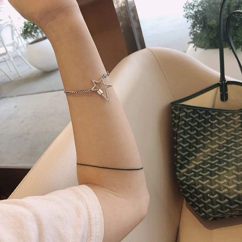 Женский винтажный браслет регулируемая цепочка с пентаграммой | Украшения и