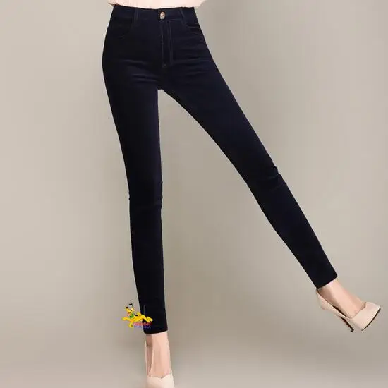 2019 осень зима вельветовые повседневные штаны с высокой талией брюки прямые